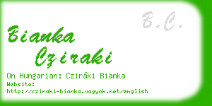 bianka cziraki business card