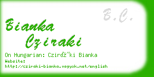 bianka cziraki business card